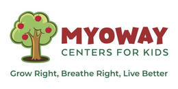 MYOWAY CENTERS FOR KIDS GROW RIGHT, BREATHE RIGHT, LIVE BETTER logo