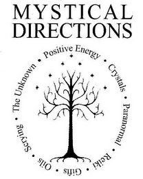 MYSTICAL DIRECTIONS POSITIVE · ENERGY · CRYSTALS · PARANORMAL · REIKI· GIFTS · OILS · SCRYING · THE UNKNOWN · logo