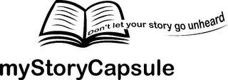 MYSTORYCAPSULE DON'T LET YOUR STORY GO UNHEARD logo