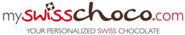 MYSWISSCHOCO.COM YOUR PERSONALIZED SWISS CHOCOLATE logo