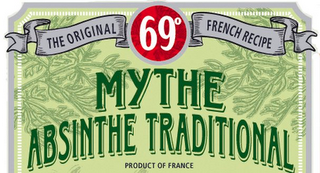 MYTHE ABSINTHE TRADITIONAL PRODUCT OF FRANCE THE ORIGINAL 69º FRENCH RECIPE logo