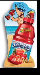 MÉZCLELO EN SU CHELADA FAVORITA VISTA DEL MAR PICANTE CAMARONAZO JUGO DE TOMATE Y CAMARÓN logo