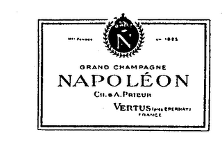 N NAPOLEON GRAND CHAMPAGNE VERTUS (PRES EPERNAY) FRANCE CH.8 A.PRIEUR logo