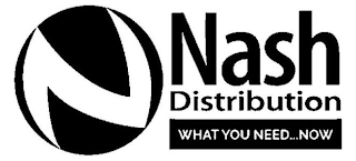 N NASH DISTRIBUTION WHAT YOU NEED ... NOW logo