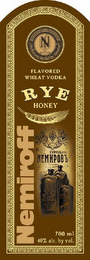 N NEMIROFF DISTILLED AND BOTTLED BY FLAVORED WHEAT VODKA RYE HONEY 700 ML 40% ALC. BY VOL. logo