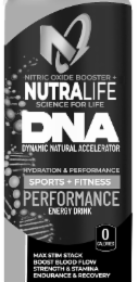 N NITRIC OXIDE BOOSTER + NUTRALIFE SCIENCE FOR LIFE DNA DYNAMIC NATURAL ACCELERATOR  HYDRATION & PERFORMANCE SPORTS + FITNESS PERFORMANCE ENERGY DRINK 0 CALORIES MAX STIM STACK BOOST BLOOD FLOW STRENGTH & STAMINA ENDURANCE & RECOVERY logo