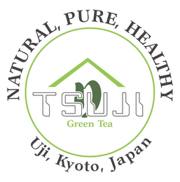 N TSUJI GREEN TEA NATURAL, PURE, HEALTHY, UJI, KYOTO, JAPAN logo