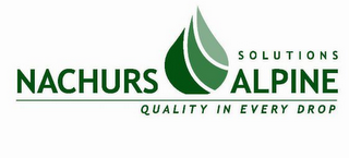 NA-CHURS ALPINE SOLUTIONS QUALITY IN EVERY DROP logo