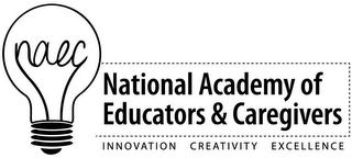 NAEC NATIONAL ACADEMY OF EDUCATORS & CAREGIVERS INNOVATION CREATIVITY EXCELLENCE logo