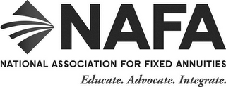 NAFA NATIONAL ASSOCIATION FOR FIXED ANNUITIES EDUCATE. ADVOCATE. INTEGRATE. logo