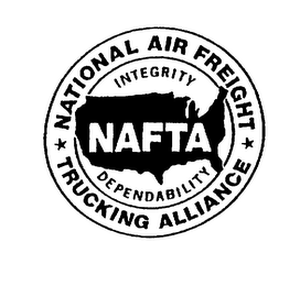 NAFTA NATIONAL AIR FREIGHT TRUCKING ALLIANCE INTEGRITY DEPENDABILITY logo