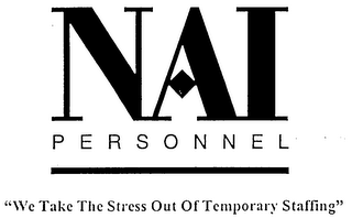 NAI PERSONNEL "WE TAKE THE STRESS OUT OF TEMPORARY STAFFING" logo