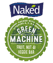 NAKED PACKED WITH VITAMINS A, C, E & IRON GREEN MACHINE, FRUIT, NUT & VEGGIE BAR logo