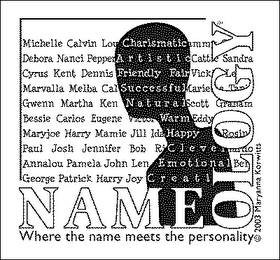 NAMEOLOGY WHERE THE NAME MEETS THE PERSONALITY logo