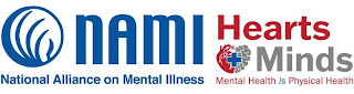 NAMI HEARTS + MINDS NATIONAL ALLIANCE ON MENTAL ILLNESS MENTAL HEALTH IS PHYSICAL HEALTH logo