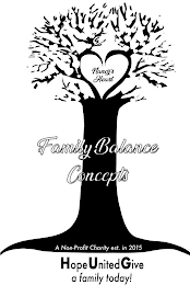 NANCY'S HEART FAMILY BALANCE CONCEPTS ANON-PROFIT CHARITY EST. IN 2015 HOPEUNITEDGIVE A FAMILY TODAY! logo