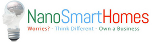 NANOSMARTHOMES WORRIES - THINK DIFFERENT - OWN A BUSINESS logo