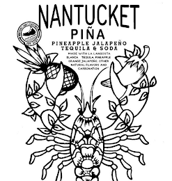 NANTUCKET PIÑA PINEAPPLE JALAPEÑO TEQUILA & SODA MADE WITH LA LANGOSTA BLANCA TEQUILA, PINEAPPLE ORANGE JALAPEÑO, OTHER NATURAL FLAVORS AND CARBONATION NANTUCKET CRAFT COCKTAILS TRIPLE EIGHT EST. 2020 logo