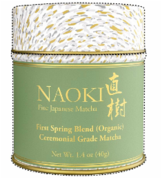 NAOKI FINE JAPANESE MATCHA FIRST SPRING BLEND (ORGANIC) CEREMONIAL GRADE MATCHA NET WT. 1.4 OZ (40G) logo