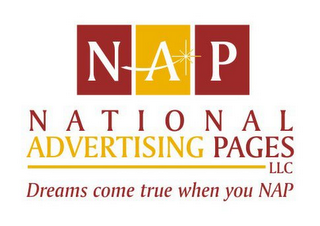 NAP NATIONAL ADVERTISING PAGES LLC DREAMS COME TRUE WHEN YOU NAP logo