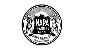 NAPA LEATHERS 1869 SAWYER TANNING CO. NAPA, CALIFORNIA logo