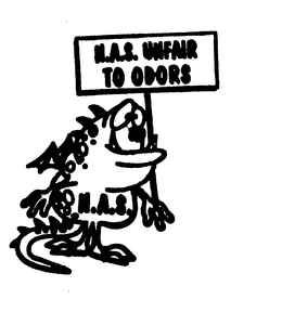 N.A.S. UNFAIR TO ODORS logo