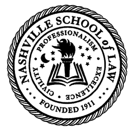 NASHVILLE SCHOOL OF LAW FOUNDED 1911 PROFESSIONALISM EXCELLENCE CIVILITY logo