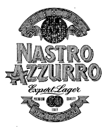 NASTRO AZZURRO EXPORT LAGER PERONI 1846 PREMIUM QUALITY ITALY logo