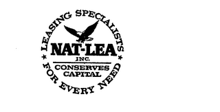NAT-LEA INC.  LEASING SPECIALITIES FOR EVER NEED CONSERVES CAPITAL logo