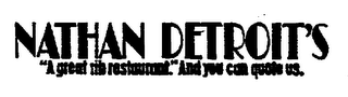 NATHAN DETROIT'S THE BEST PLACE FOR RIBS logo