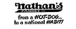 NATHAN'S FAMOUS FROM A HOT-DOG TO A NATIONAL HABIT logo