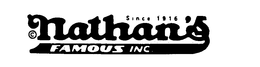 NATHAN'S FAMOUS INC SINCE 1916 logo