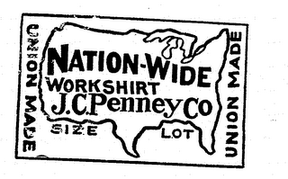 NATION-WIDE WORKSHIRT J.C. PENNEY CO A NATION WIDE INSTITUTION UNION MADE SIZE LOT logo