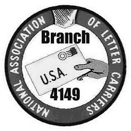 NATIONAL ASSOCIATION OF LETTER CARRIERS BRANCH 4149 U.S.A. logo