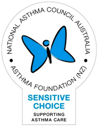 NATIONAL ASTHMA COUNCIL AUSTRALIA ASTHMA FOUNDATION (NZ) SENSITIVE CHOICE SUPPORTING ASTHMA CARE logo