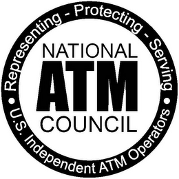 NATIONAL ATM COUNCIL REPRESENTING PROTECTING SERVING U.S. INDEPENDENT ATM OPERATORS logo