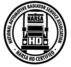 NATIONAL AUTOMOTIVE RADIATOR SERVICE ASSOCIATION NARSA HD CERTIFIED logo