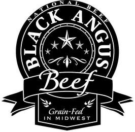 NATIONAL BEEF BLACK ANGUS BEEF GRAIN-FED IN MIDWEST logo
