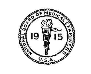 NATIONAL BOARD OF MEDICAL EXAMINERS U.S.A.  1915 logo