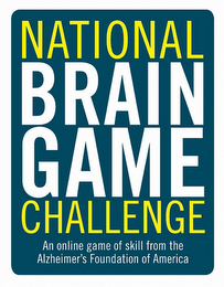 NATIONAL BRAIN GAME CHALLENGE AN ONLINE GAME OF SKILL FROM THE ALZHEIMER'S FOUNDATION OF AMERICA logo