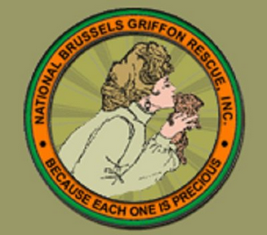 NATIONAL BRUSSELS GRIFFON RESCUE, INC. · BECAUSE EACH ONE IS PRECIOUS · logo