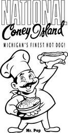 NATIONAL CONEY ISLAND MICHIGAN'S FINEST HOT DOG! MR. POP logo