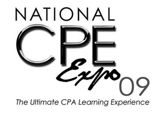 NATIONAL CPE EXPO 09 THE ULTIMATE CPA LEARNING EXPERIENCE logo