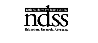 NATIONAL DOWN SYNDROME SOCIETY NDSS EDUCATION. RESEARCH. ADVOCACY. logo
