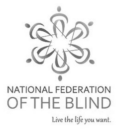 NATIONAL FEDERATION OF THE BLIND LIVE THE LIFE YOU WANT. logo