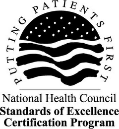 NATIONAL HEALTH COUNCIL PUTTING PATIENTS FIRST STANDARDS OF EXCELLENCE CERTIFICATION PROGRAM logo