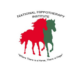 NATIONAL HIPPOTHERAPY INSTITUTE "WHERE THERE IS A HORSE, THERE IS HOPE" logo