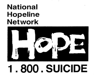 NATIONAL HOPELINE NETWORK HOPE 1.800.SUICIDE logo