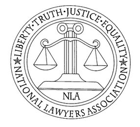 NATIONAL LAWYERS ASSOCIATION NLA LIBERTY TRUTH JUSTICE EQUALITY logo