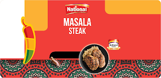 NATIONAL MASALA STEAK NATIONAL FOODS SINCE 1970 logo